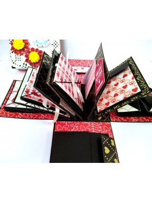 Mini Scrapbook in Explosion Box - Love theme Mini Scrapbook in Explosion Box - Love theme