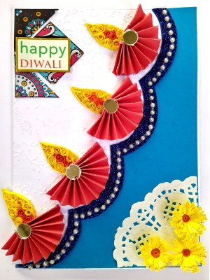 Sparkling Handmade Quilled Diwali Greeting Card D24 Sparkling Handmade Quilled Diwali Greeting Card D24