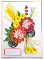 Sparkling Quilled Assorted Flowers Card