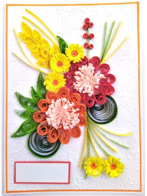 Sparkling Quilled Assorted Flowers Card