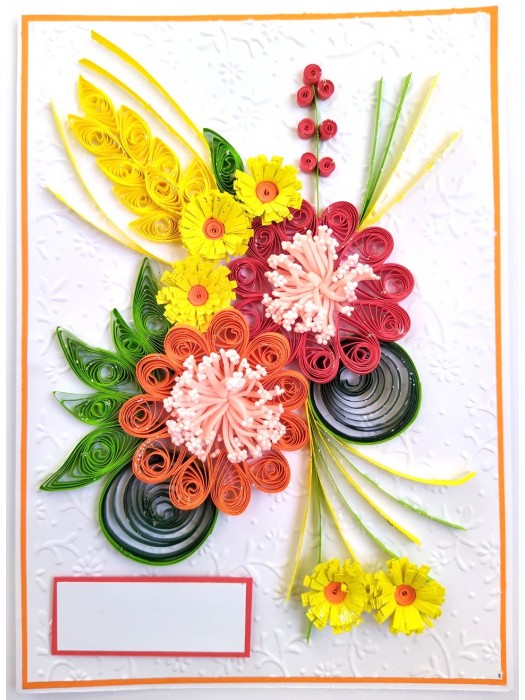 Sparkling Quilled Assorted Flowers Card image