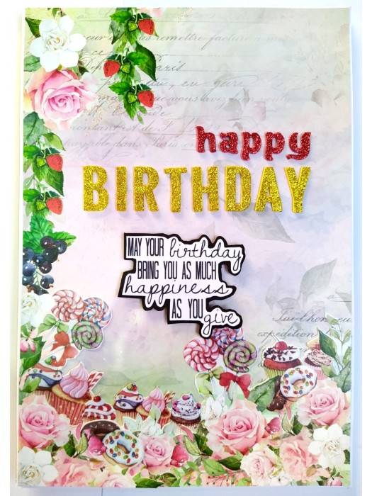 A4 size Happy Birthday Mini Scrapbook Card