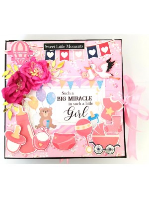 Sparkling Baby Girl Handmade Scrapbook Album Sparkling Baby Girl Handmade Scrapbook Album