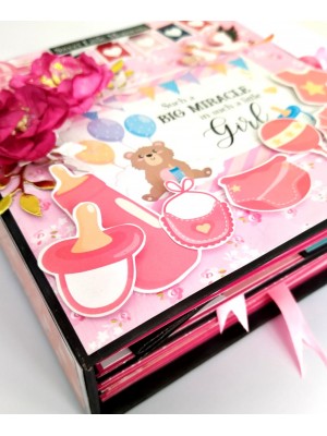 Sparkling Baby Girl Handmade Scrapbook Album Sparkling Baby Girl Handmade Scrapbook Album