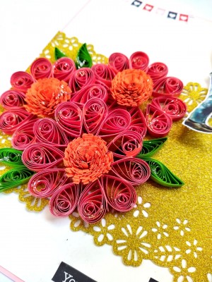 Quilled Flowers Love and Birthday Card Quilled Flowers Love and Birthday Card