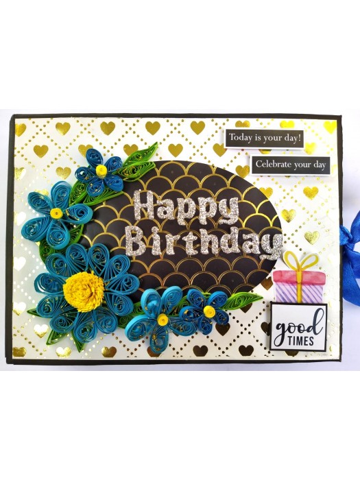 Sparkling Blue theme Birthday Scrapbook