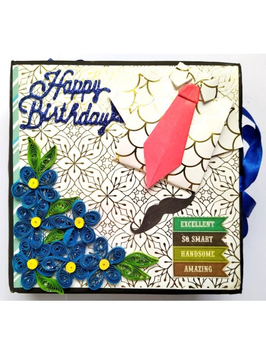 Quilled Male Theme Handmade Scrapbook