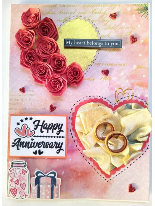 Quilled Roses Anniversary Card image