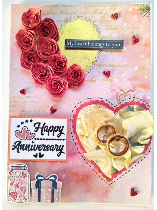 Quilled Roses Anniversary Card