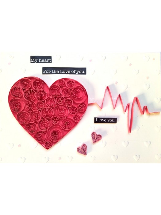Quilled Heartbeat of Love Card