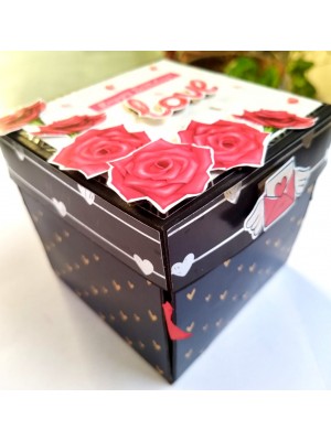 Mini Scrapbook In Explosion Box - Love Theme Mini Scrapbook In Explosion Box - Love Theme
