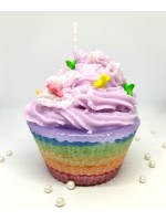 Rainbow Cupcake Candle