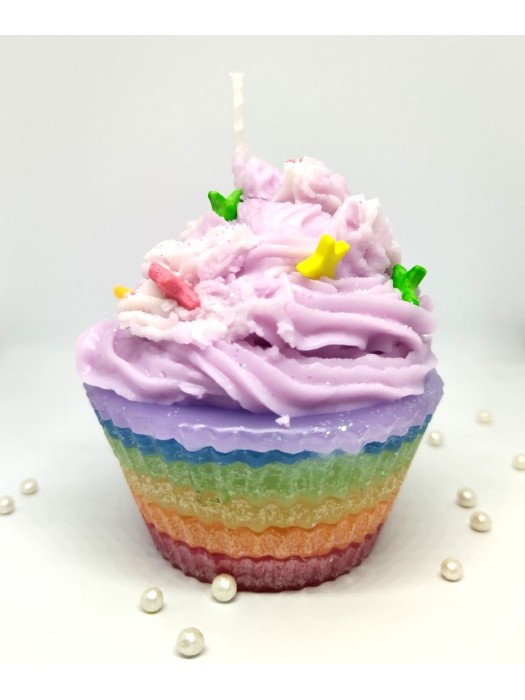 Rainbow Cupcake Candle - Set of 2