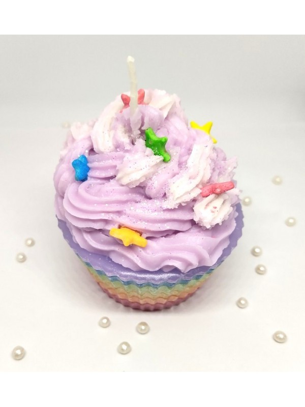 Rainbow Cupcake Candle - Set of 2