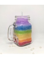 Handmade Rainbow Candle in Jar