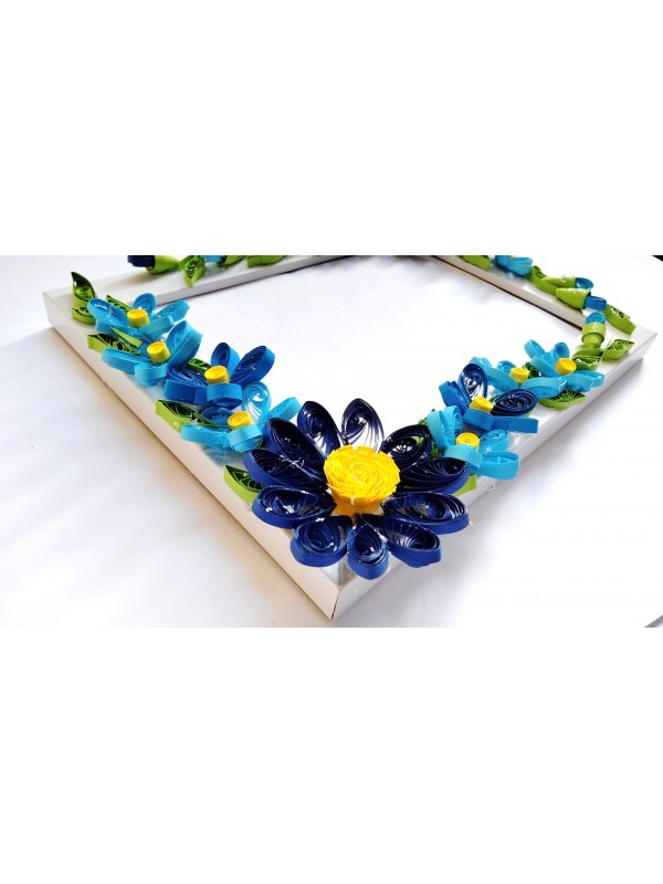 Blue Quilled Flowers Photo frame - 5x7inch
