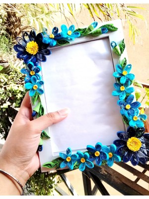 Blue Quilled Flowers Photo frame - 5x7inch Blue Quilled Flowers Photo frame - 5x7inch