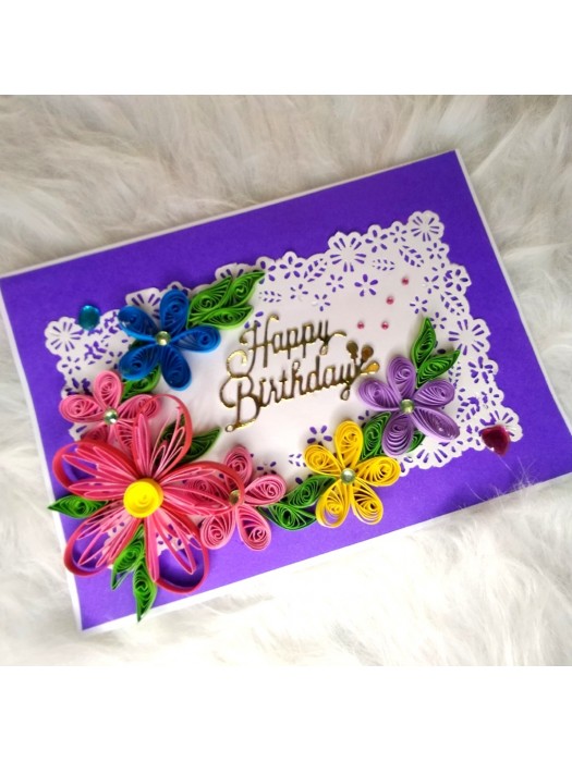 Happy Birthday Purple card