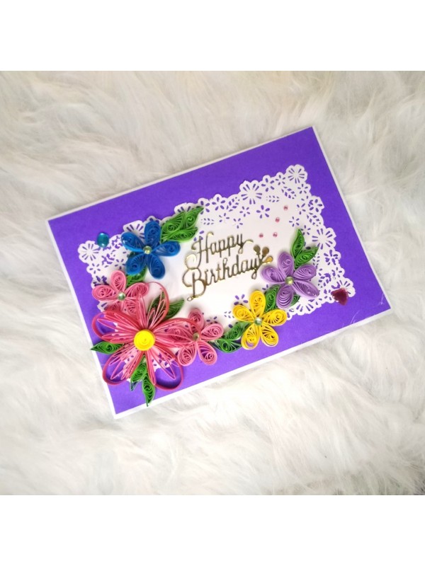 Happy Birthday Purple card