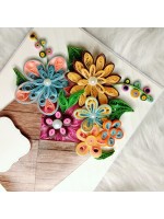 Quilled flowers in envelope greeting card