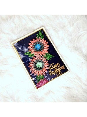 Quilled flowers Mini scrapbook greeting card Quilled flowers Mini scrapbook greeting card