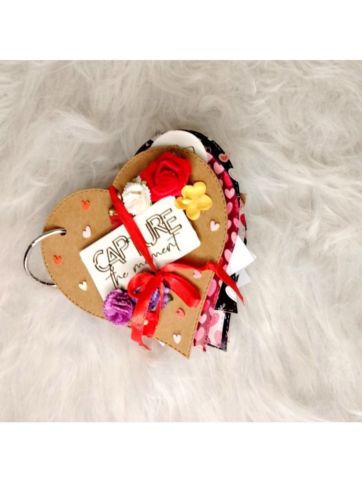 Heart shaped mini scrapbook 