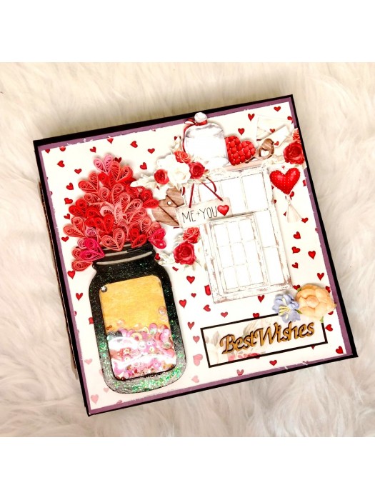 Love themed scrapbook with shaker cover