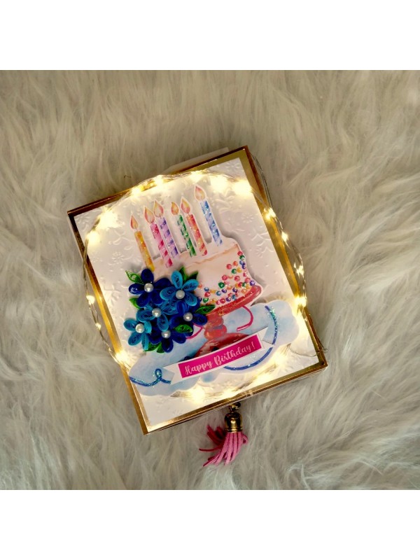 Lights Handmade Quilled Birthday Sweet Box 