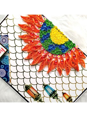 Sparkling Handmade Quilled Diwali Greeting Card D30 Sparkling Handmade Quilled Diwali Greeting Card D30