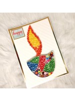 Handmade Quilled Diwali Diya Greeting Card