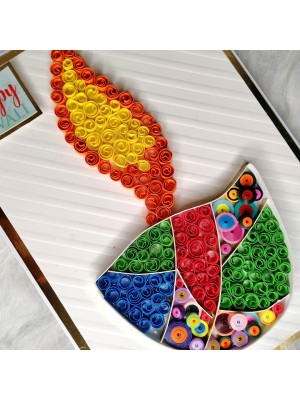Handmade Quilled Diwali Diya Greeting Card Handmade Quilled Diwali Diya Greeting Card