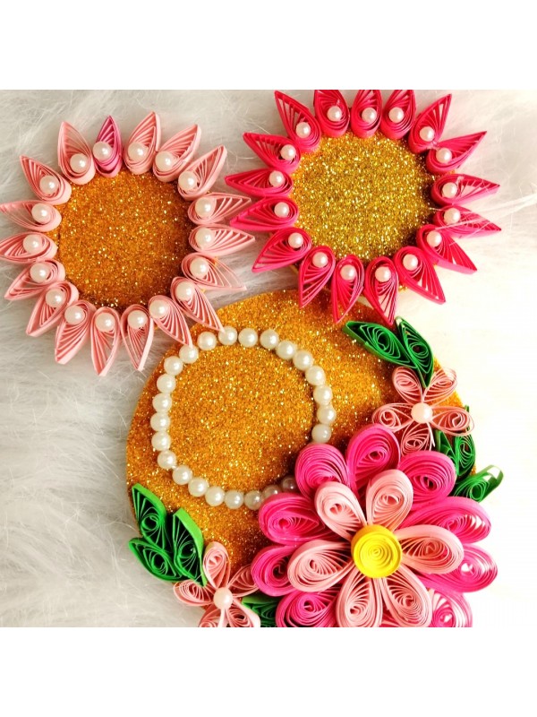 Set of 3 Quilled Diyas with Tealight candles