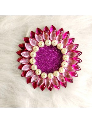 Beautiful Kundan Diya With Tealight Candle - Pink