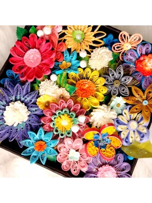 Quilled flower Home decor tray Quilled flower Home decor tray