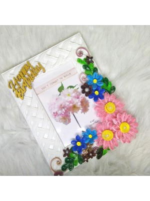 Quilled Flowers Birthday Photo Frame Quilled Flowers Birthday Photo Frame