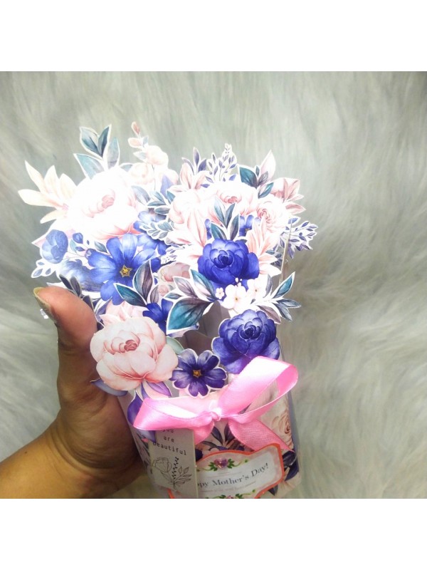 3D flower basket pop up card