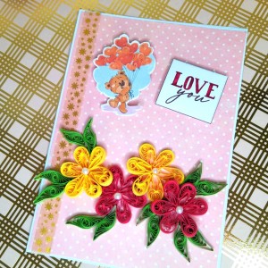 Teddy with Balloon Greeting card - C2 Teddy with Balloon Greeting card - C2