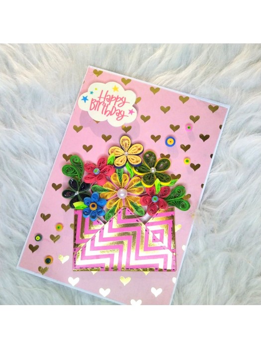 Quilled Flowers In Envelope Greeting Card