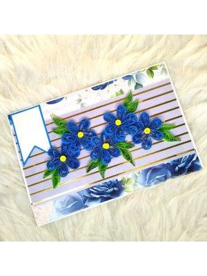 Sparkling Blue Quilled Flowers  card Sparkling Blue Quilled Flowers  card