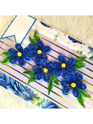 Sparkling Blue Quilled Flowers  card Sparkling Blue Quilled Flowers  card