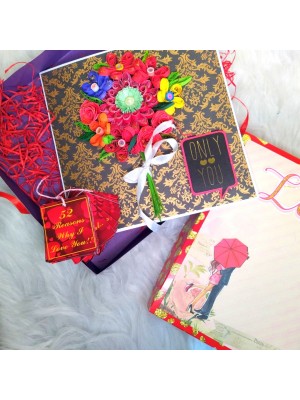 Pop up heart card in a box with 50 reasons of love Pop up heart card in a box with 50 reasons of love