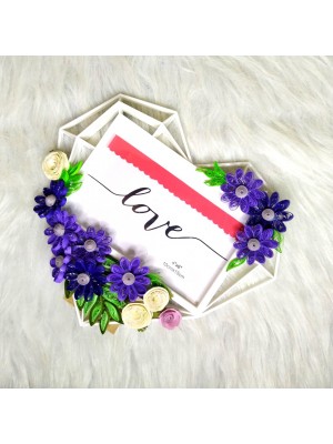 Quilled Heart Shaped Photo frame - Purple Quilled Heart Shaped Photo frame - Purple