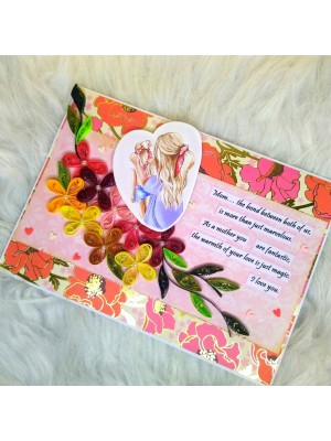 Sparkling Flower Garland Mothers Day Handmade Card Sparkling Flower Garland Mothers Day Handmade Card