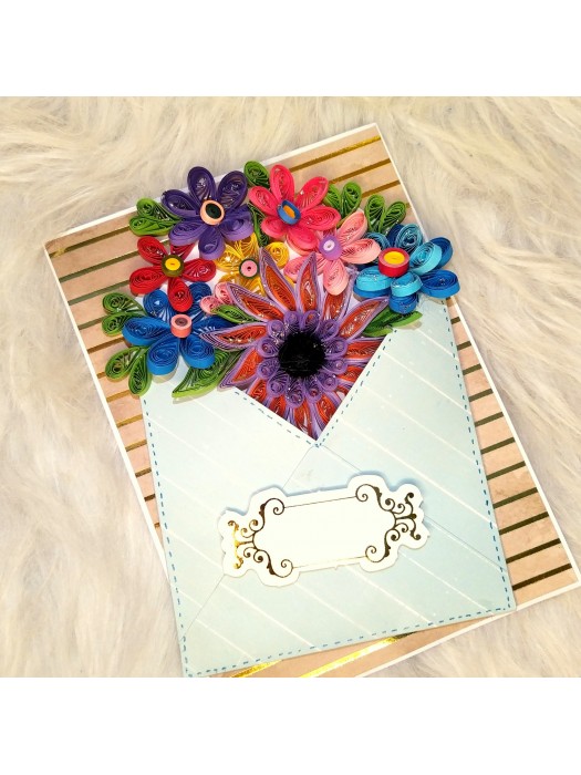 Quilled Flowers In Envelope Greeting Card