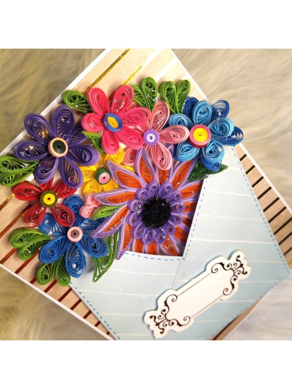 Quilled Flowers In Envelope Greeting Card