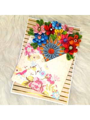 Quilled Flowers In Envelope Greeting Card Quilled Flowers In Envelope Greeting Card