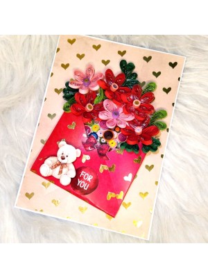 Quilled Flowers In Envelope Greeting Card Quilled Flowers In Envelope Greeting Card