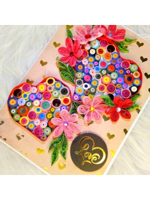 Quilled hearts love greeting card