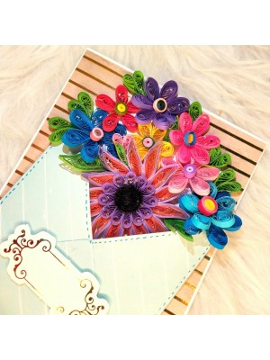 Quilled Flowers In Envelope Greeting Card Quilled Flowers In Envelope Greeting Card