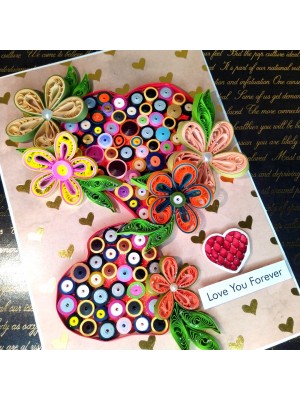 Quilled hearts love greeting card